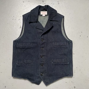 Vintage Filson Denim Western Work Ranch Outdoor Hunting Vest Made In USA M RARE - Picture 1 of 10