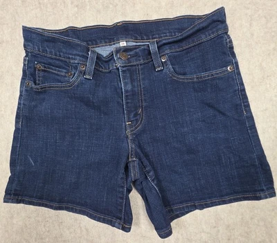 Pantalones cortos de mezclilla Levi's para mujer lavado oscuro talla 28 entrepierna 6,5" Foto 1 de 4