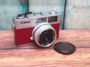 Serviced 1970s Red Canon Canonet 28 35mm Film Camera - 40mm f2.8 Lens - Picture 1 of 8