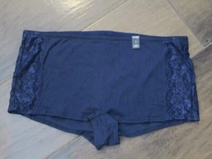 TORRID BLUE SEAMLESS FLIRT LACE SIDE MID-RISE BOYSHORT PANTIES NEW - Picture 1 of 2