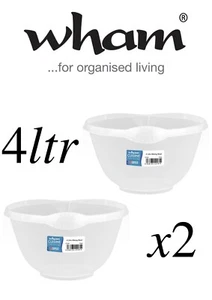 2x 4L Wham Clear Mezclador - Apto para Microondas - Asas de Agarre/Caño para Verter - Imagen 1 de 5