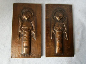 2 Studio Cellini Pesaro Italy Wandbilder Engel Kupferstich signiert 21x11cm Rar - Picture 1 of 11