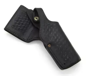 Bianchi Belt Holster Black Leather 9MM Pistol RH Basket Weave #99A For S & W - Picture 1 of 17