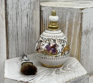 Vintage White VENUS Perfume Bottle Greece, Traditional Scene Dance Music Deer - Picture 1 of 4