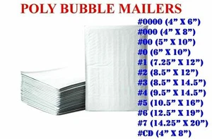 CHOOSE SIZE POLY BUBBLE MAILERS SHIPPING MAIL PADDED BAGS ENVELOPES SELF SEAL - Picture 1 of 4