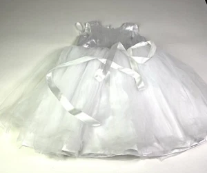 DAVIDS BRIDAL FLOWER GIRL DRESS WHITE TULLE LACE PRINCESS FORMAL OP218 SIZE 5 - Picture 1 of 10