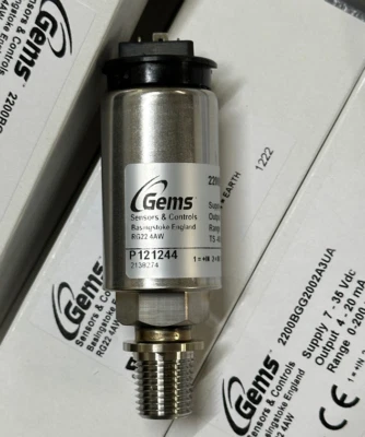 Gems Sensors 2200BGG2002A3UA Pressure Transducer | 0–200 psi | 1/4" NPT | 4-Pin - Image 1 of 4