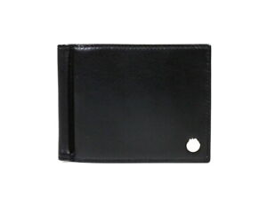 Authentic IWC Bi -fold Wallet Leather Money Clip Black Men's