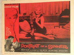 PORTRAIT OF A SINNER 1961 #5 NADJA TILLER ADULT MOVIE LOBBY CARD POSTER 11 x 14