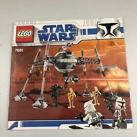 Lego Star Wars 7681 Separatist Spider Droid Instruction Manual Good Condition