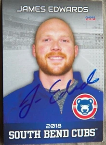 Chicago Cubs James Edwards Signed 2018 Choice South Bend Cubs Auto Card - Picture 1 of 1
