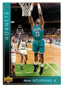 1993 CHARLOTTE HORNETS NBA Card ALONZO MOURNING Upper Deck - Picture 1 of 3