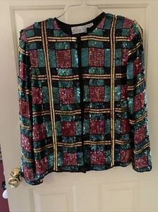 Rina Z. New York Montreal Paris Sequin Cocktail Jacket Size Small Wedding - Picture 1 of 3