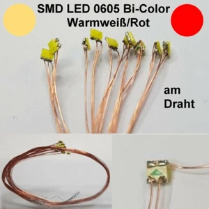 10 Stück LED 0606 Duo Bi-Color Warmweiß/Rot am Draht Lichtwechsel Digital B14/8 - Picture 1 of 2