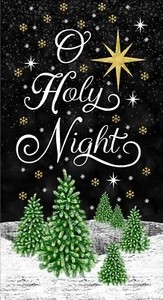 Black Holy Night Chalkboard Fabric Quilt Panel 24 x 44 Inches - Picture 1 of 2