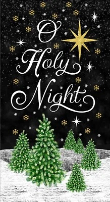 Black Holy Night Chalkboard Fabric Quilt Panel 24 x 44 Inches - Image 1 of 2