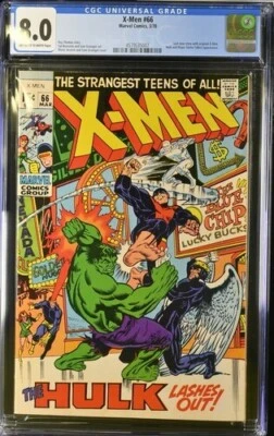 X-Men #66 1970 Marvel Comics CGC 8.0 aplicativo Hulk - Imagem 1 de 2