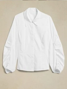 Banana Republic Women's NWT LISH POPLIN TOP Large White #755667 - Picture 1 of 2