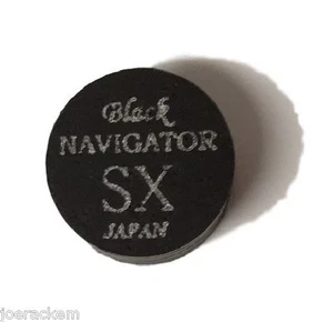 1 (one) Navigator Black (Super Soft = SX) Pool Cue Tip - 14mm - Free US Ship - Picture 1 of 3