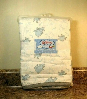 Trend Lab Dr Seuss Horton Hears A Who Print Deluxe Muslin Four Layer Blanket NWT - Image 1 of 3