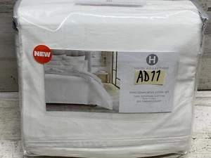Hotel Collection 525 Thread Count Cotton King Duvet & Shams Set White New - Picture 1 of 4