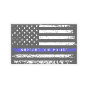 Support Our Police USA Flag First Responder Button Magnet, Rectangle (1 & 10 - Picture 1 of 24