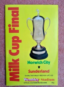 1985 League Cup Final Milk Norwich v Sunderland - Excellent condition - Picture 1 of 2