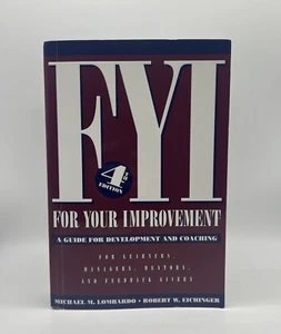 For Your Improvement 4th Ed Eichinger Lombardo Coaching Guide Leadership Book - Imagen 1 de 10