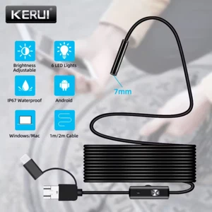 6LED USB Snake Endoscope 7mm HD Inspection Camera Scope For Type C Android USB - Picture 1 of 18
