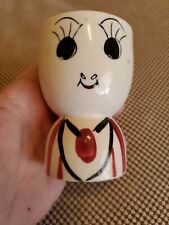 Vintage 50s Anthromorphic Doulbe Egg Cup Big Eyes Lady Face Ceramic - Japan