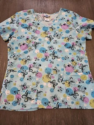 Blusa Médica Estampada de Mujer SB Talla S con Estampado de Mariposas  Foto 1 de 4
