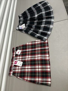 (2) Kids Girls Red Plaid Skirt Size M (8) - Picture 1 of 5