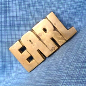 EARL Belt Buckle Iconic 80s Cut Out Solid Brass Name Vtg Taiwan .NOX227 - Picture 1 of 9
