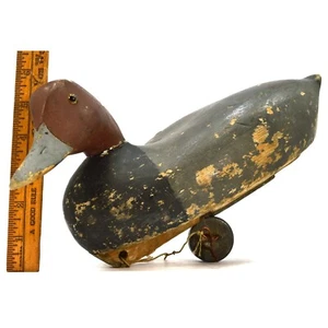 Vintage REDHEAD DRAKE DUCK DECOY Early WILDFOWLER Signed LDB Old Saybrook c.1940 - Picture 1 of 11