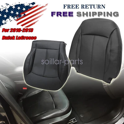 2010-2013 For Buick LaCrosse Front Passenger Bottom&Top Leather Black Seat Cover - Imagem 1 de 4