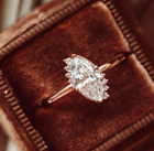 Vintage Marquise Cut Moissanite Rings art deco promise wedding ring