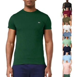 Lacoste TH6709 Mens T Shirts Half Sleeve Round Neck Soft Pima Cotton Tee S-2XL - Picture 1 of 91