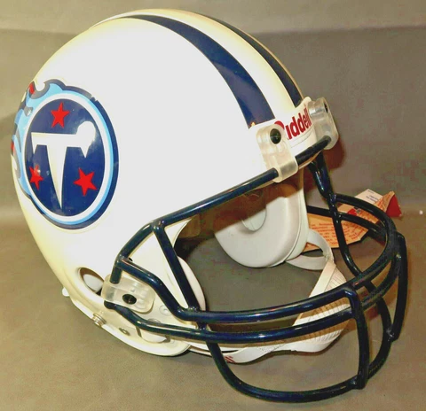 NFL Tennessee Titans Full Size L/XL Display Helmet Riddell White & Blue w Tags Cover