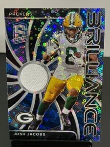 2024 Panini Spectra Josh Jacobs Brilliance Patch Neon Blue Prizm 38/50 Packers - Bild 1 von 3