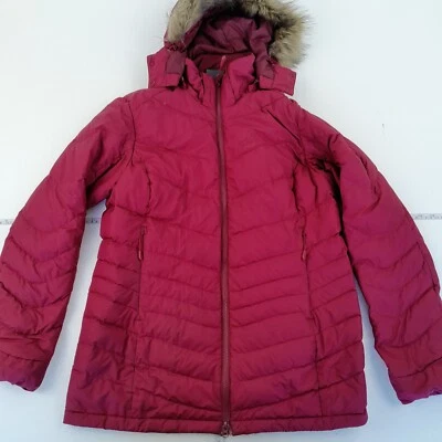 Chaqueta JACK WOLFSKIN Grande Roja Mujer Plumón Pluma Abrigo con Capucha Foto 1 de 4