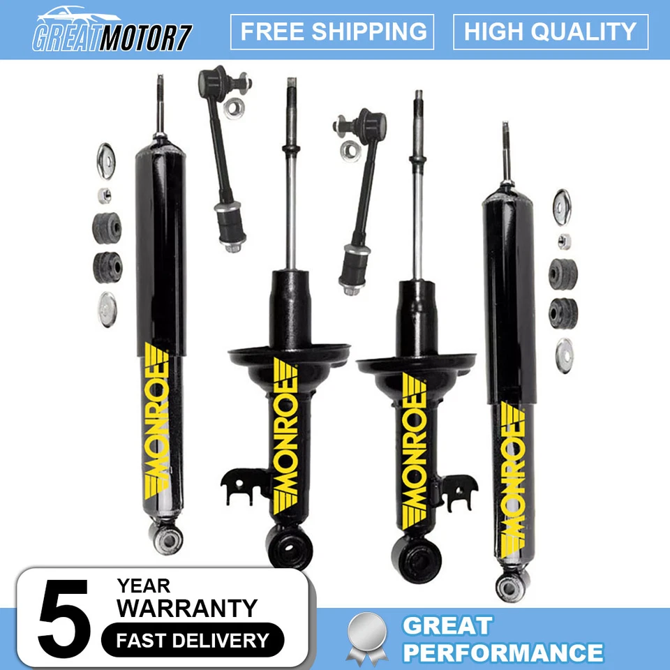 Puntales delanteros Monroe OE con barra estabilizadora y amortiguadores traseros para Toyota Tacoma 2005-2015 2x2 Foto 1 de 4