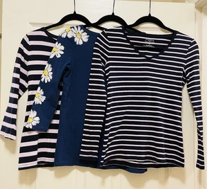 Talbots T-Shirt Paket mit 3 T-Shirts - marineblaue, schwarz-weiße Tshirts Gr. P und SP - Bild 1 von 12