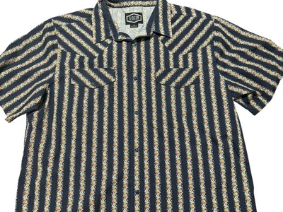 Camisa Gibson Trading Pearl Snap Manga Corta Para Hombre XLPaisley Rayas Western (813) Foto 1 de 4