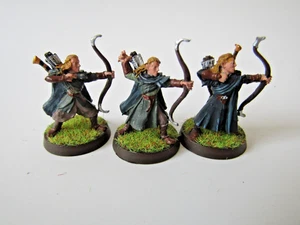 A10 WARHAMMER  LOTR / MIDDLE EARTH - LORIEN BOWMEN 3 X PAINTED METAL MODELS - Picture 1 of 2