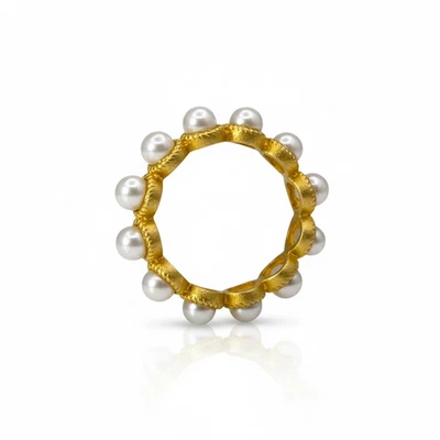 Anillo Freida Rothman Plata Esterlina Perla Agua Dulce Pila Talla 6 Nuevo + Regalo Gratis Foto 1 de 3