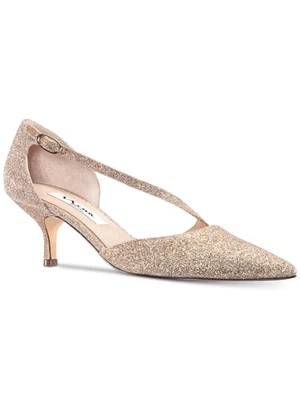 Zapatos de salón de cuero NINA para mujer dorados D'orsay Tirisa punta tacón de gatito 5 M Foto 1 de 4