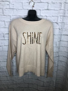 Neu mit Etikett Rae Dunn "Shine" Damen-Pullover Weihnachten Urlaub Stretch Größe XL - Bild 1 von 5