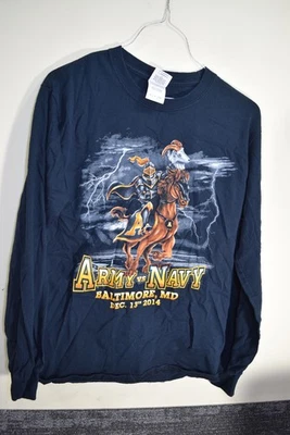 2014 Army Navy Football Game Front Back Graphic Long Sleeve T Shirt MENS S Black - Image 1 of 4