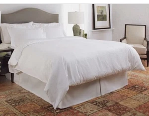 Pointhaven Full Queen Size Neu Pima Baumwolle 450 Fadenzahl Weiß Bettwäscheset - Bild 1 von 8