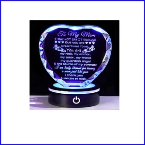 Elegante recuerdo de cristal LED para mamá - Regalo único de cumpleaños y día de la madre - Imagen 1 de 11
